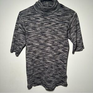 Free People Black and Gray Turtleneck Sweater